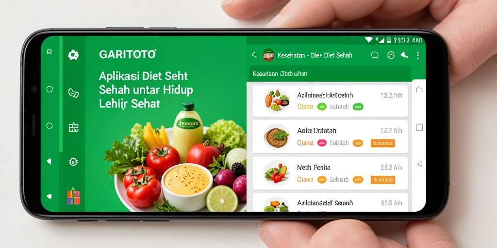 Tampilan antarmuka GARITOTO menunjukkan fitur diet sehat yang mudah digunakan.