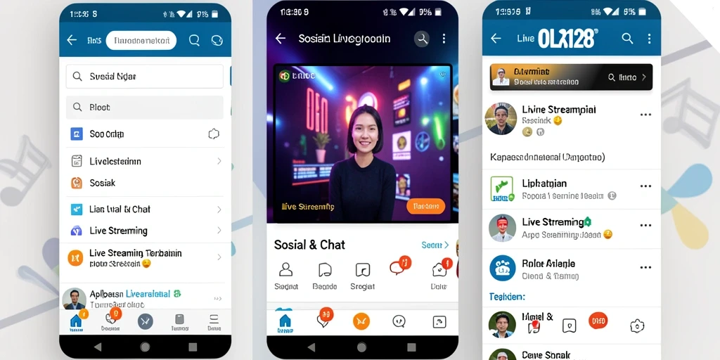 Antarmuka OLX128 saat siaran langsung yang interaktif dan menarik.