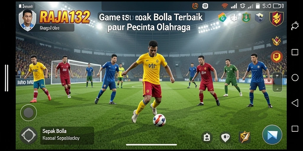 Tampilan antarmuka RAJA132 dengan grafik permainan sepak bola yang menarik.