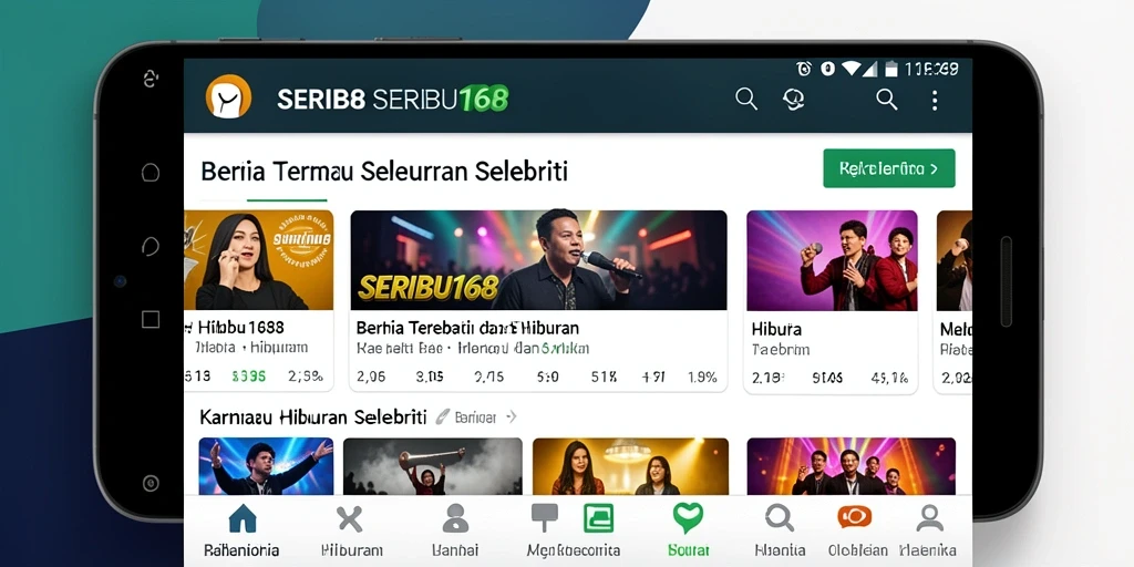 Antarmuka menarik dengan berita hiburan terkini.