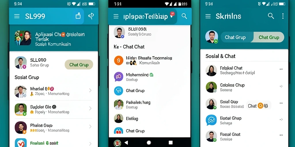 Tampilan antarmuka SL999 yang menarik dalam fungsi Chat Grup.