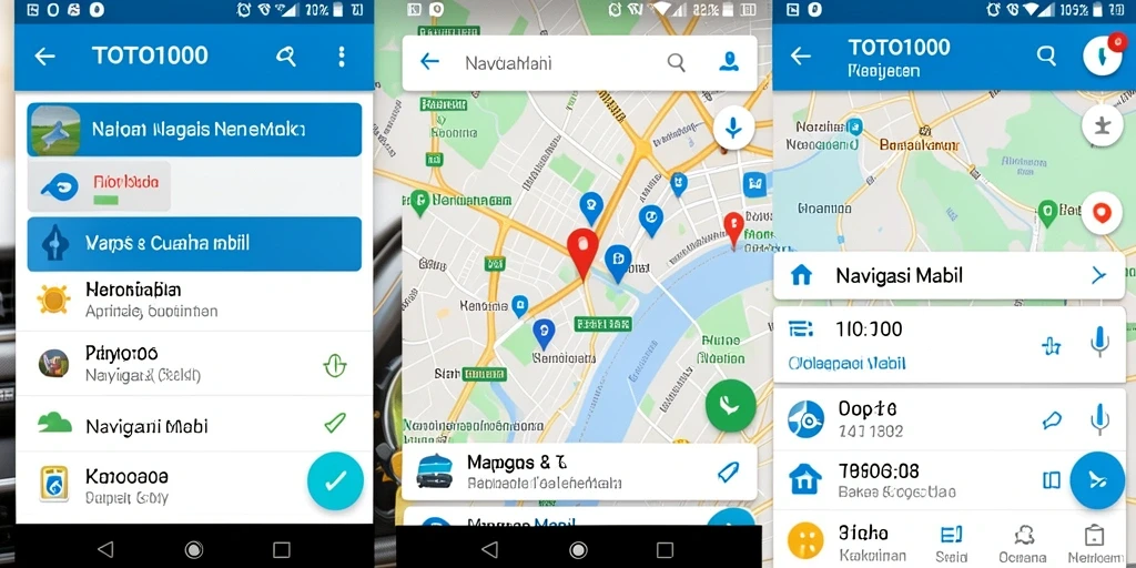 Antarmuka pengguna TOTO1000 untuk navigasi mobil yang intuitif.